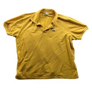 Lacoste Mens Polo Shirt Size 8 Short Sleeve Classic Casual Yellow Embroidered